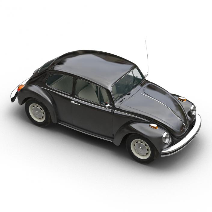 3D model Volkswagen Beetle 1966 Rigged Black