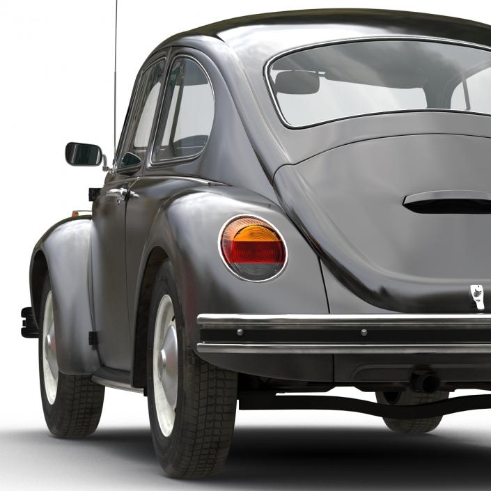 3D model Volkswagen Beetle 1966 Rigged Black