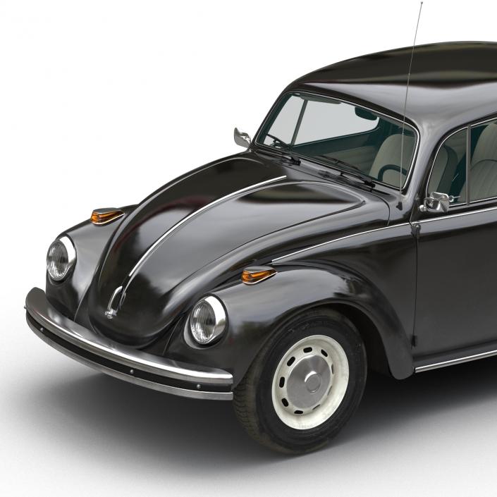 3D model Volkswagen Beetle 1966 Rigged Black