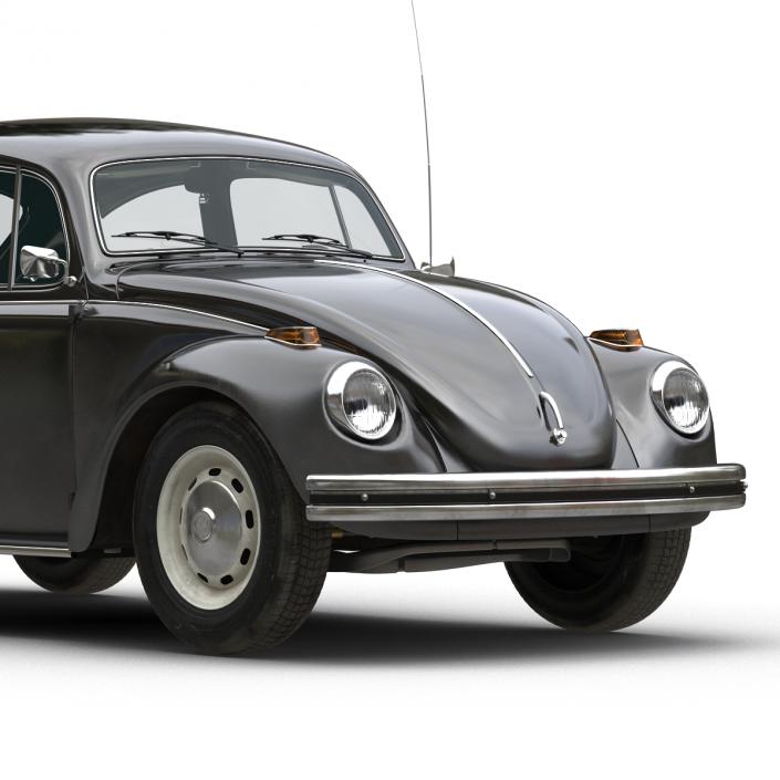 3D model Volkswagen Beetle 1966 Rigged Black