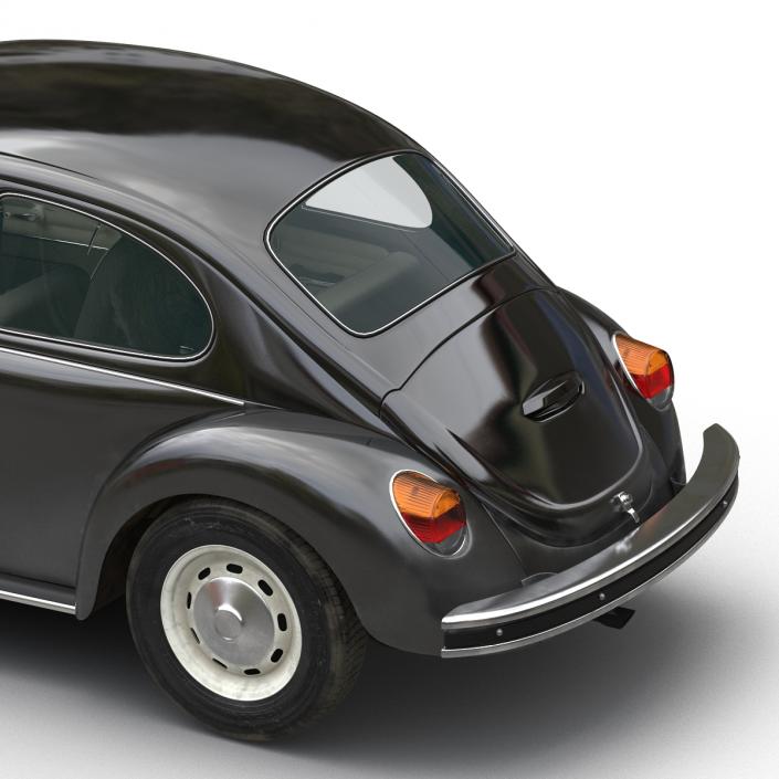 3D model Volkswagen Beetle 1966 Rigged Black