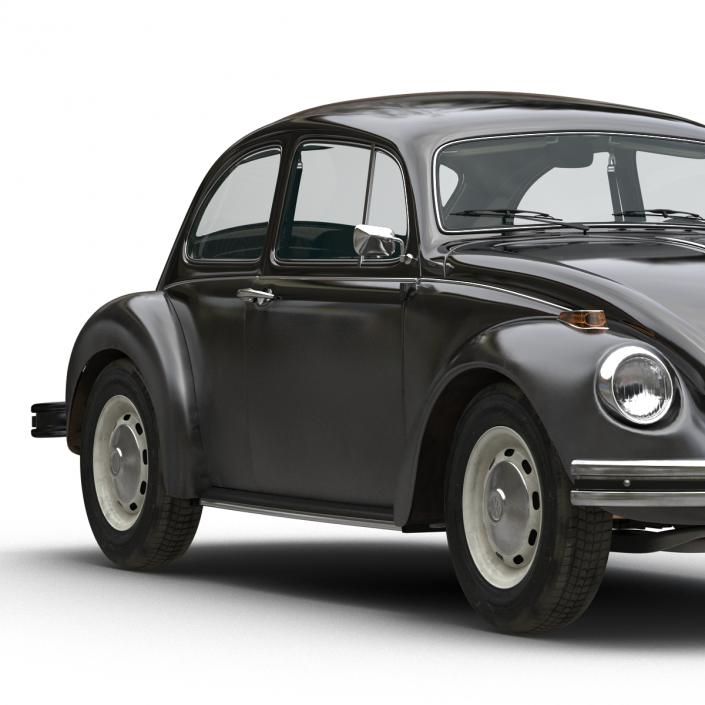 3D model Volkswagen Beetle 1966 Rigged Black