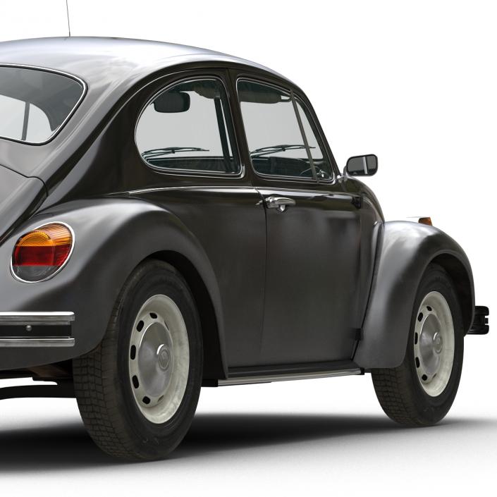 3D model Volkswagen Beetle 1966 Rigged Black