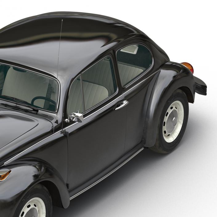 3D model Volkswagen Beetle 1966 Rigged Black