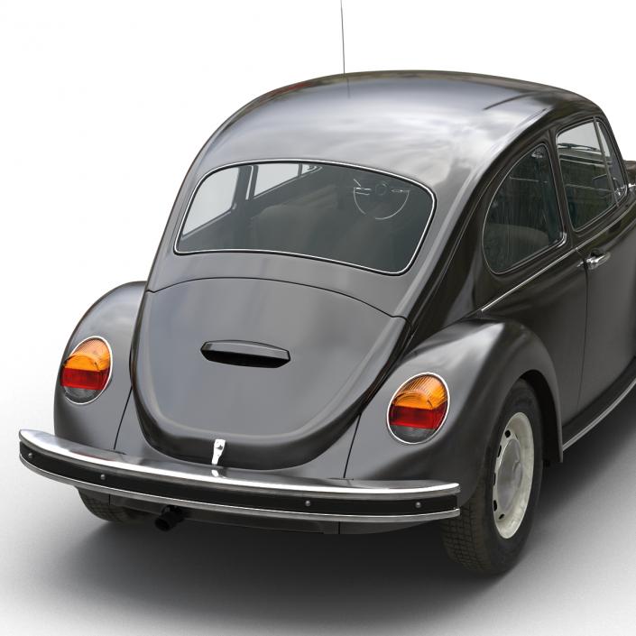 3D model Volkswagen Beetle 1966 Rigged Black