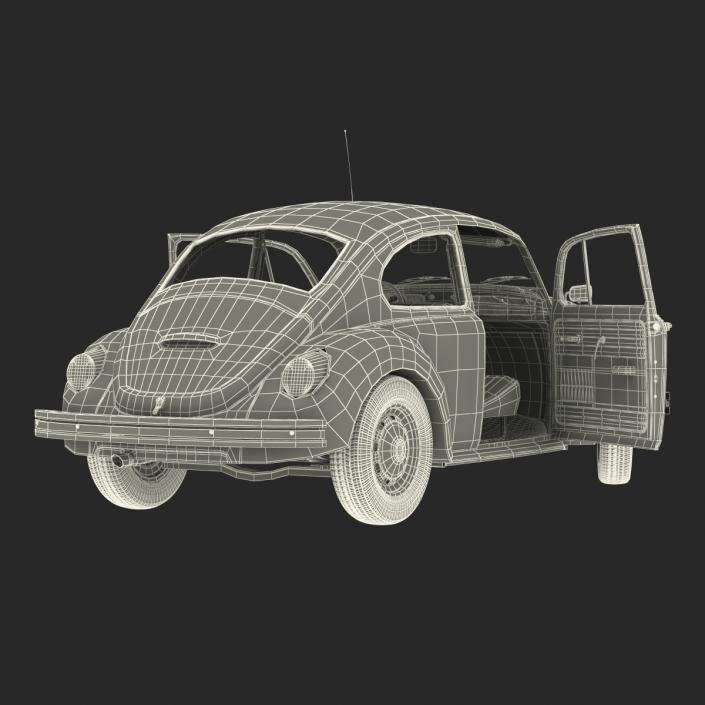 3D model Volkswagen Beetle 1966 Rigged Black