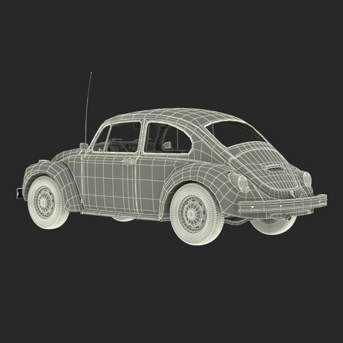 3D model Volkswagen Beetle 1966 Rigged Black