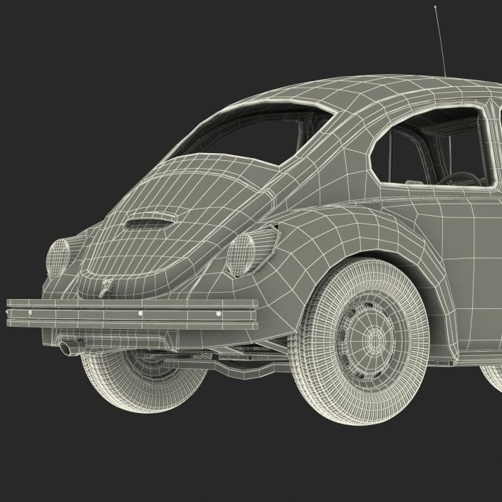 3D model Volkswagen Beetle 1966 Rigged Black