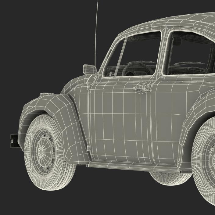 3D model Volkswagen Beetle 1966 Rigged Black