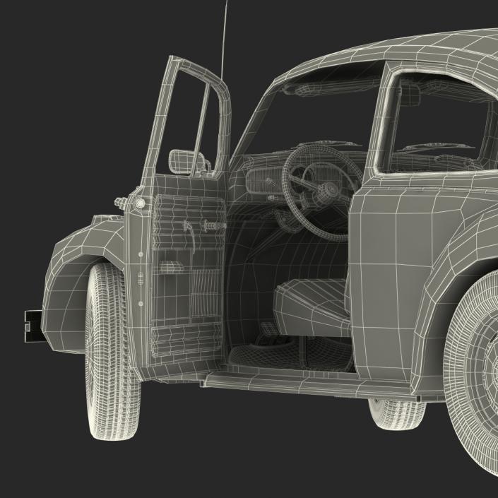 3D model Volkswagen Beetle 1966 Rigged Black