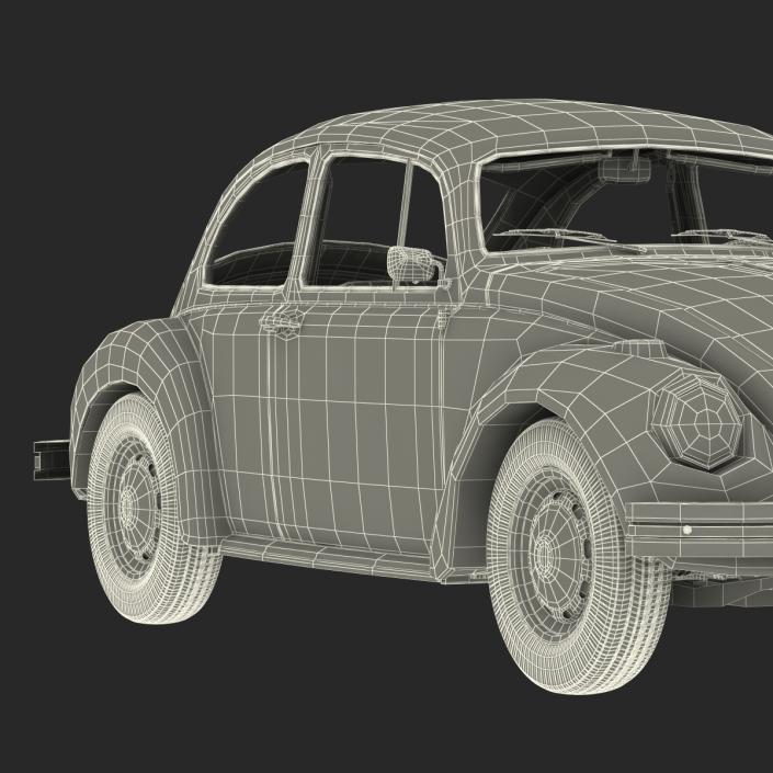 3D model Volkswagen Beetle 1966 Rigged Black