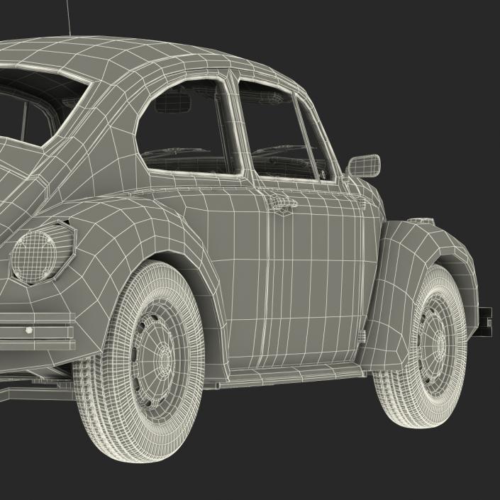 3D model Volkswagen Beetle 1966 Rigged Black