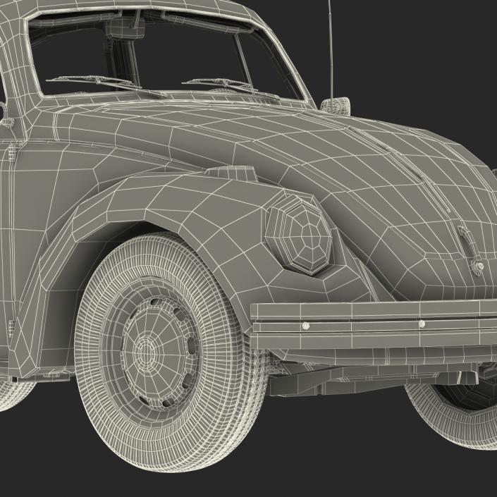 3D model Volkswagen Beetle 1966 Rigged Black