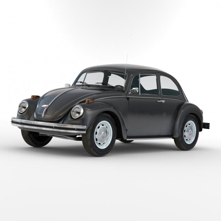 3D Volkswagen Beetle 1966 Black model