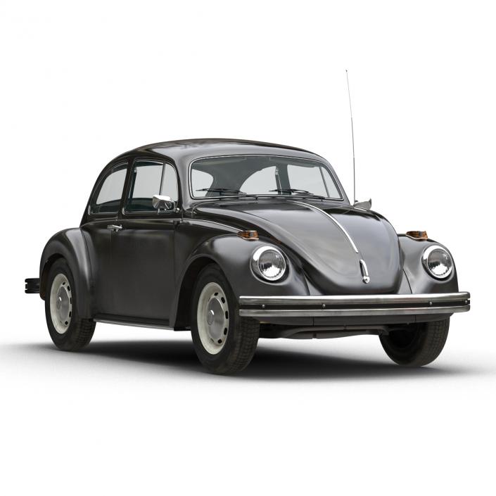 3D Volkswagen Beetle 1966 Black model