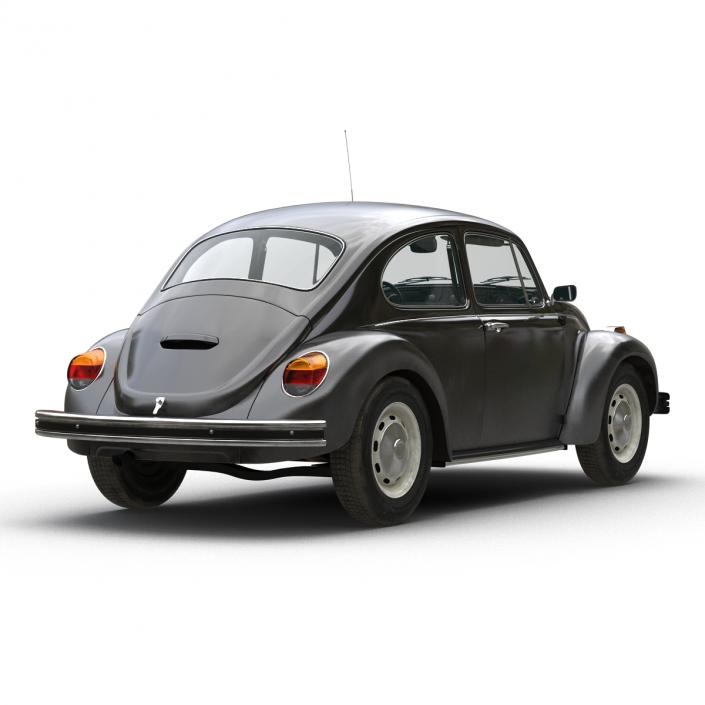 3D Volkswagen Beetle 1966 Black model