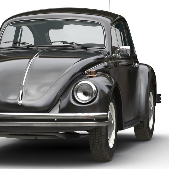 3D Volkswagen Beetle 1966 Black model