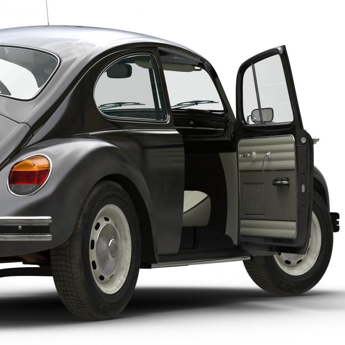 3D Volkswagen Beetle 1966 Black model