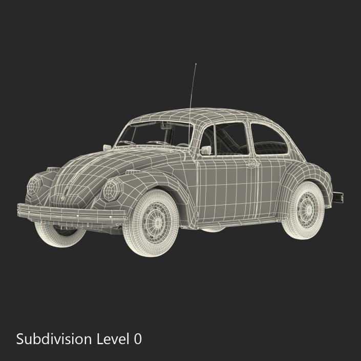 3D Volkswagen Beetle 1966 Black model