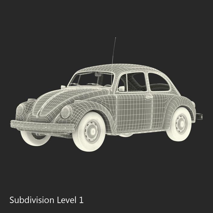 3D Volkswagen Beetle 1966 Black model