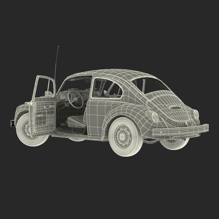 3D Volkswagen Beetle 1966 Black model