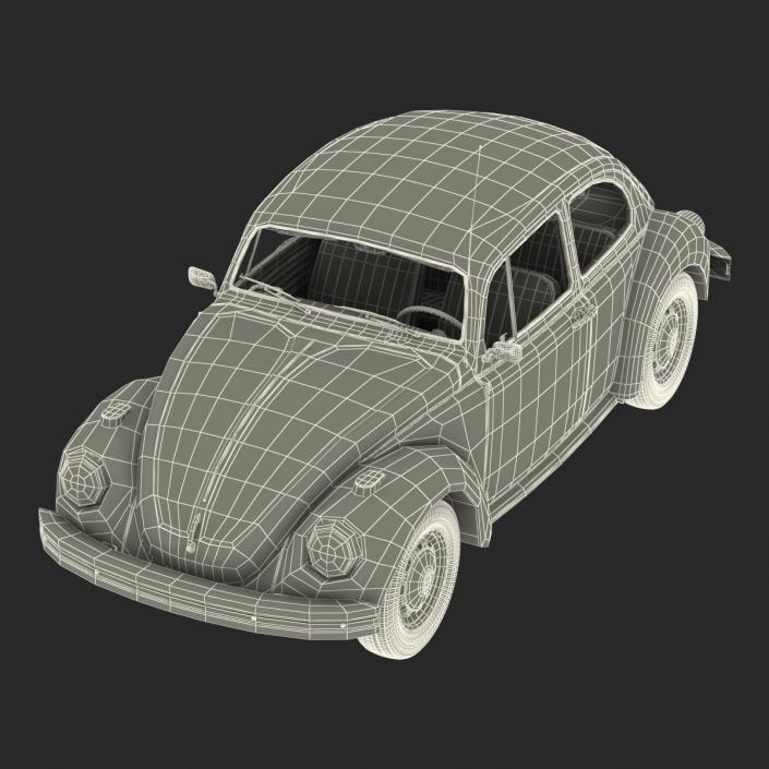 3D Volkswagen Beetle 1966 Black model