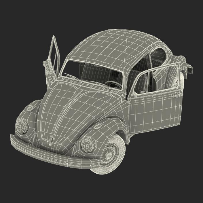 3D Volkswagen Beetle 1966 Black model