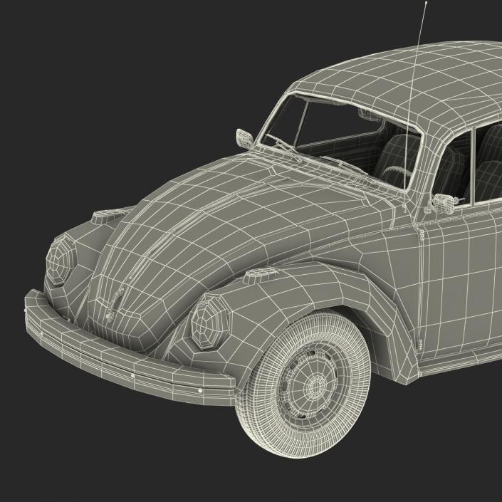 3D Volkswagen Beetle 1966 Black model