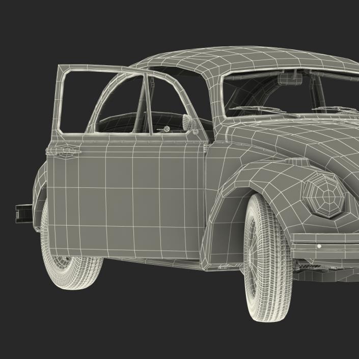 3D Volkswagen Beetle 1966 Black model