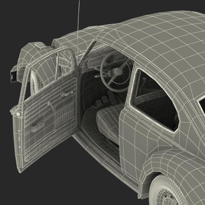 3D Volkswagen Beetle 1966 Black model