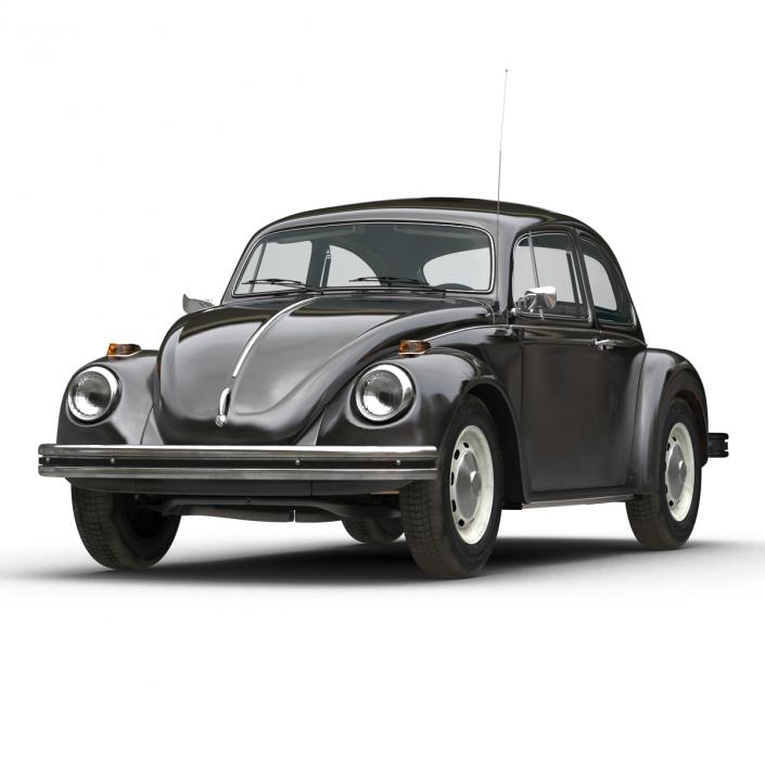 Volkswagen Beetle 1966 Simple Interior Black 3D model