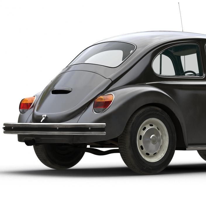 Volkswagen Beetle 1966 Simple Interior Black 3D model