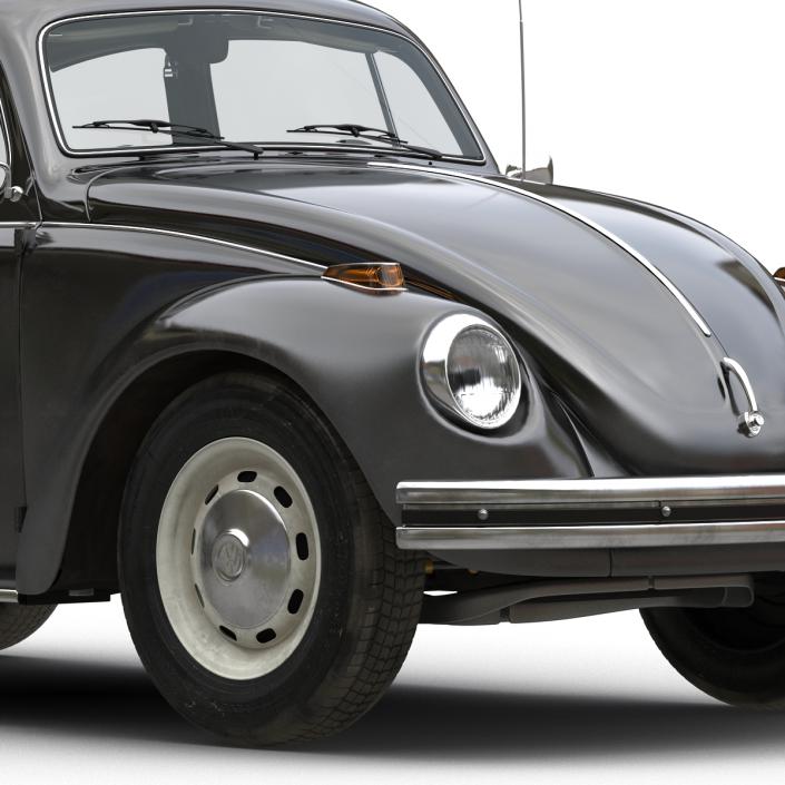 Volkswagen Beetle 1966 Simple Interior Black 3D model