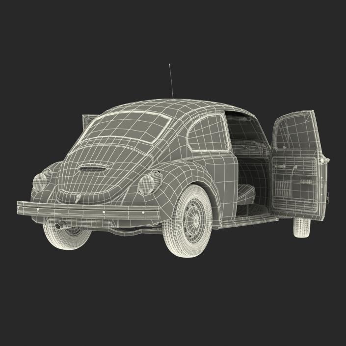 Volkswagen Beetle 1966 Simple Interior Black 3D model