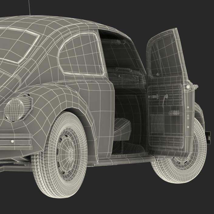 Volkswagen Beetle 1966 Simple Interior Black 3D model