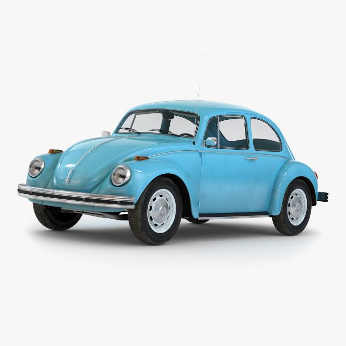 Volkswagen Beetle 1966 Blue 3D