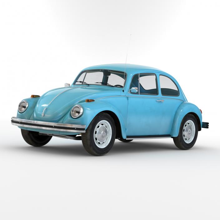 Volkswagen Beetle 1966 Blue 3D