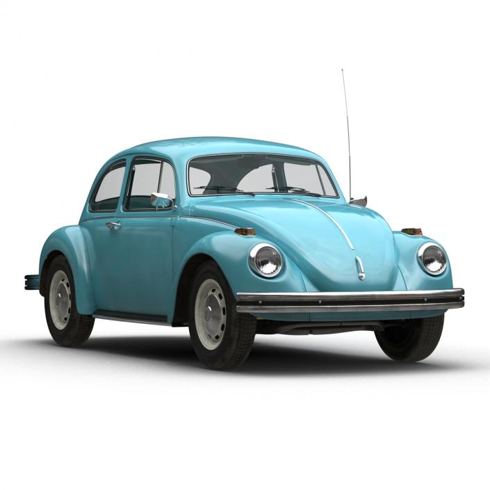 Volkswagen Beetle 1966 Blue 3D