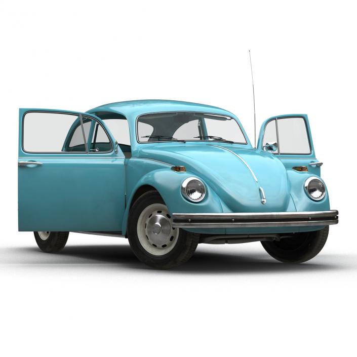 Volkswagen Beetle 1966 Blue 3D