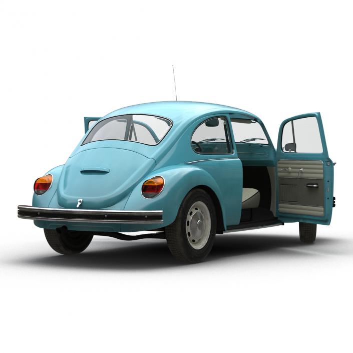 Volkswagen Beetle 1966 Blue 3D