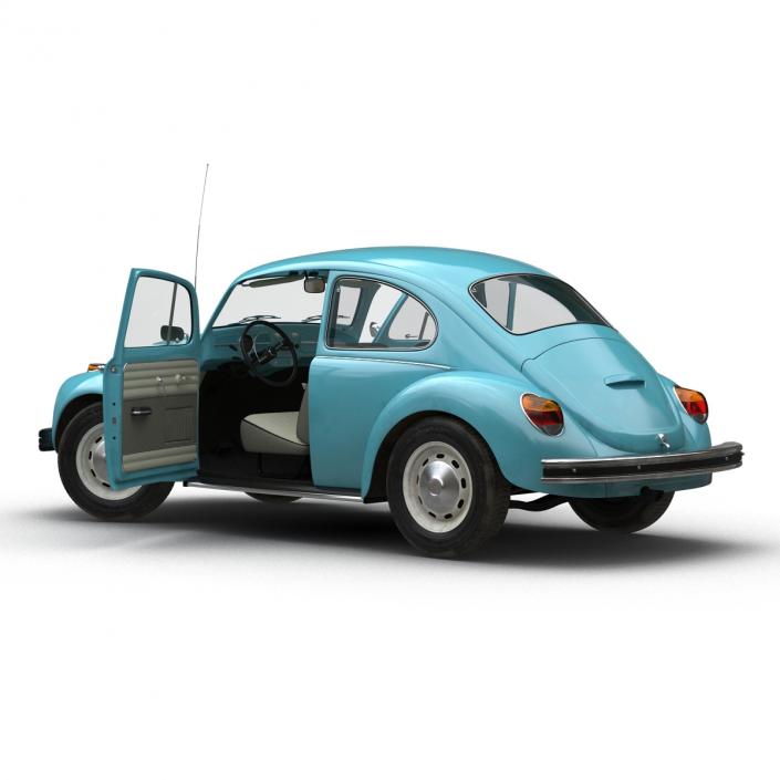 Volkswagen Beetle 1966 Blue 3D