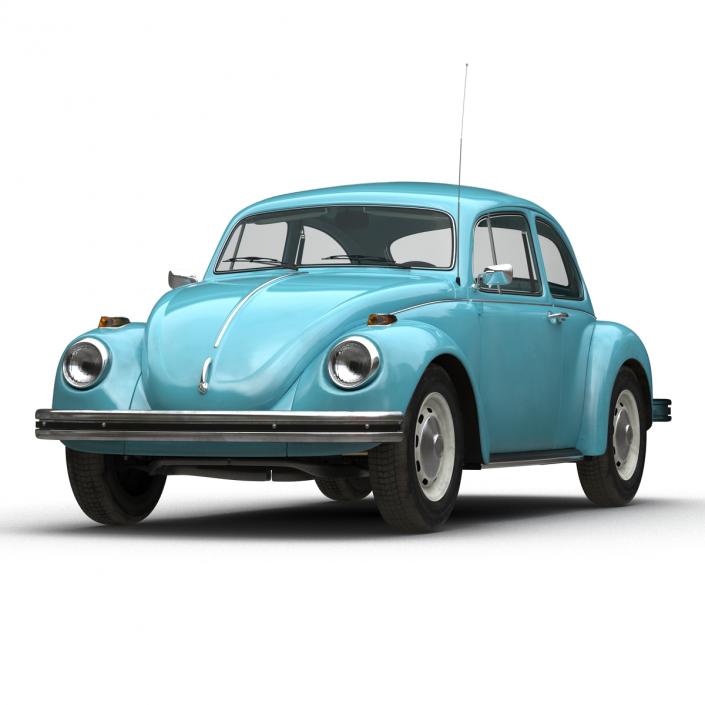 Volkswagen Beetle 1966 Blue 3D