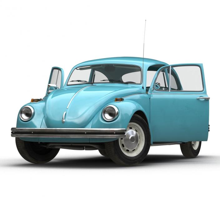 Volkswagen Beetle 1966 Blue 3D