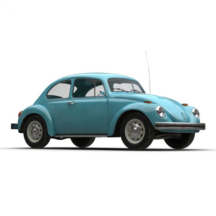 Volkswagen Beetle 1966 Blue 3D