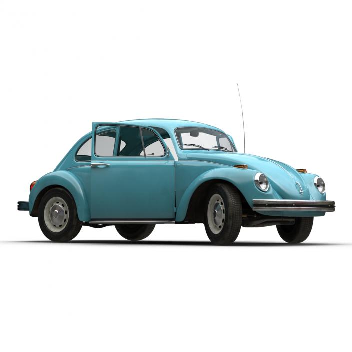 Volkswagen Beetle 1966 Blue 3D