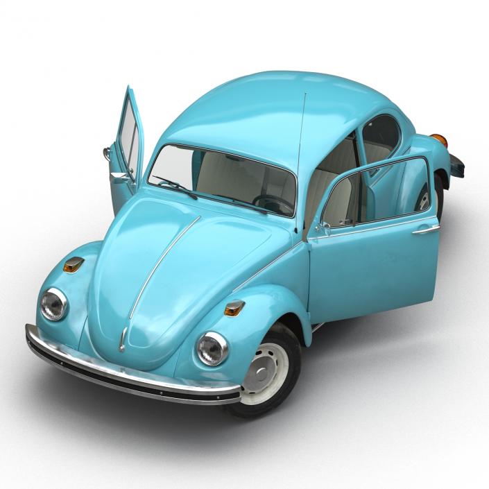 Volkswagen Beetle 1966 Blue 3D