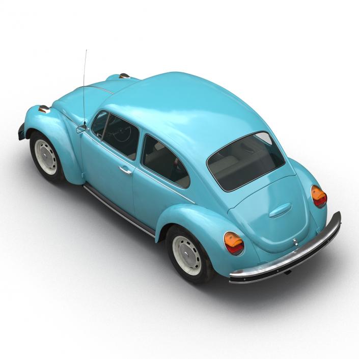 Volkswagen Beetle 1966 Blue 3D