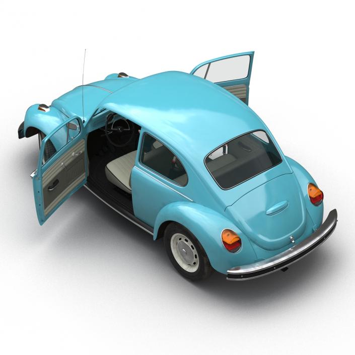 Volkswagen Beetle 1966 Blue 3D