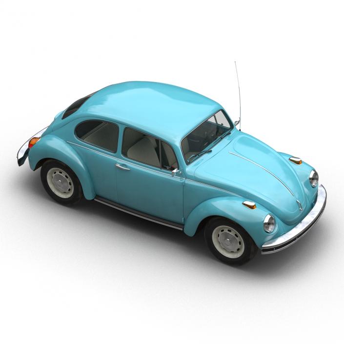 Volkswagen Beetle 1966 Blue 3D