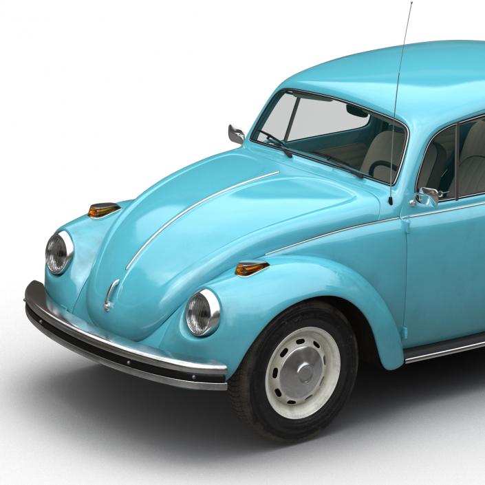 Volkswagen Beetle 1966 Blue 3D